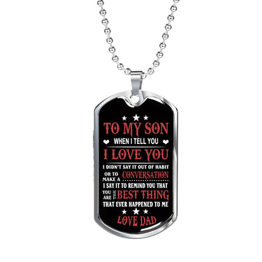 Father and Son Necklace Dog Tag Love Dad Birthday Gifts, Christmas Gifts Luxury